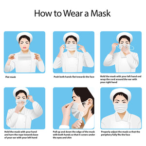 Disposable 3 Ply White Safety Face Masks