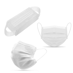 Disposable 3 Ply White Safety Face Masks